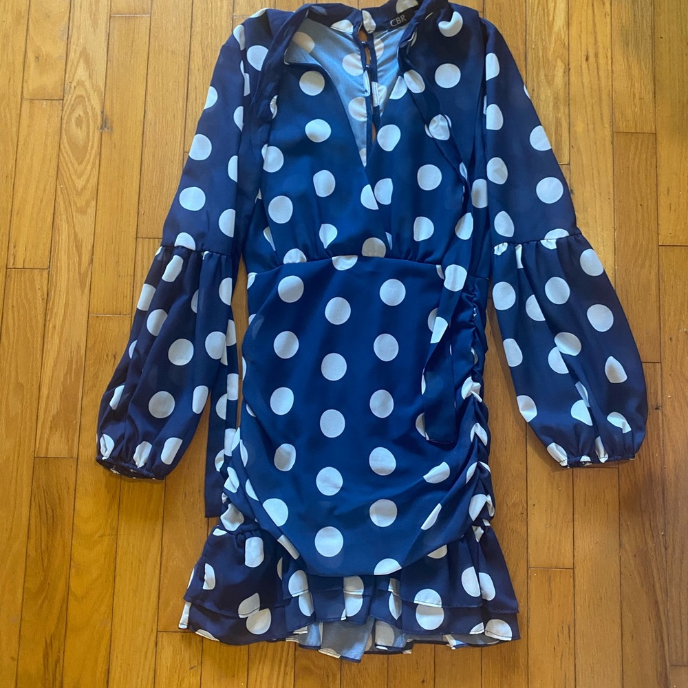 Navy Polka Dot Dress